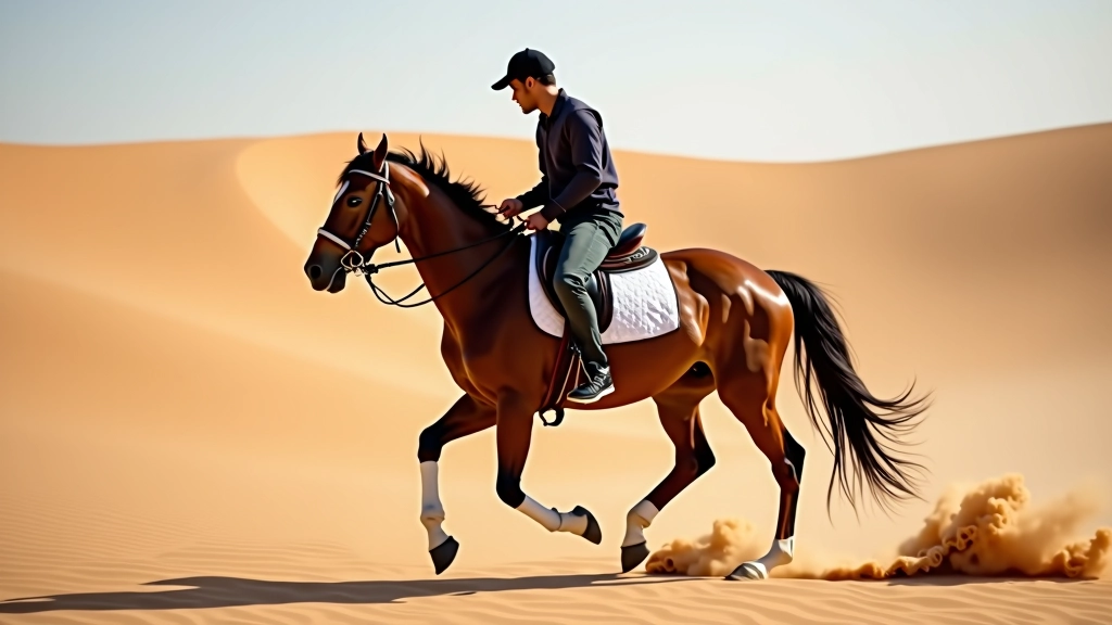 خيل يتدرب على المسار