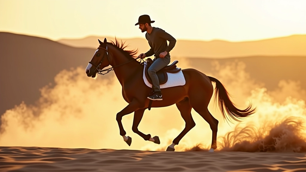 فارس على خيل في المسار